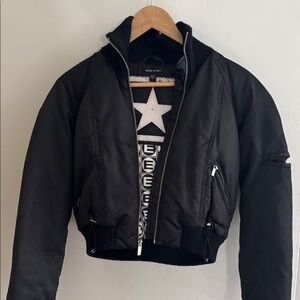 bebe Classic Black Bomber Jacket